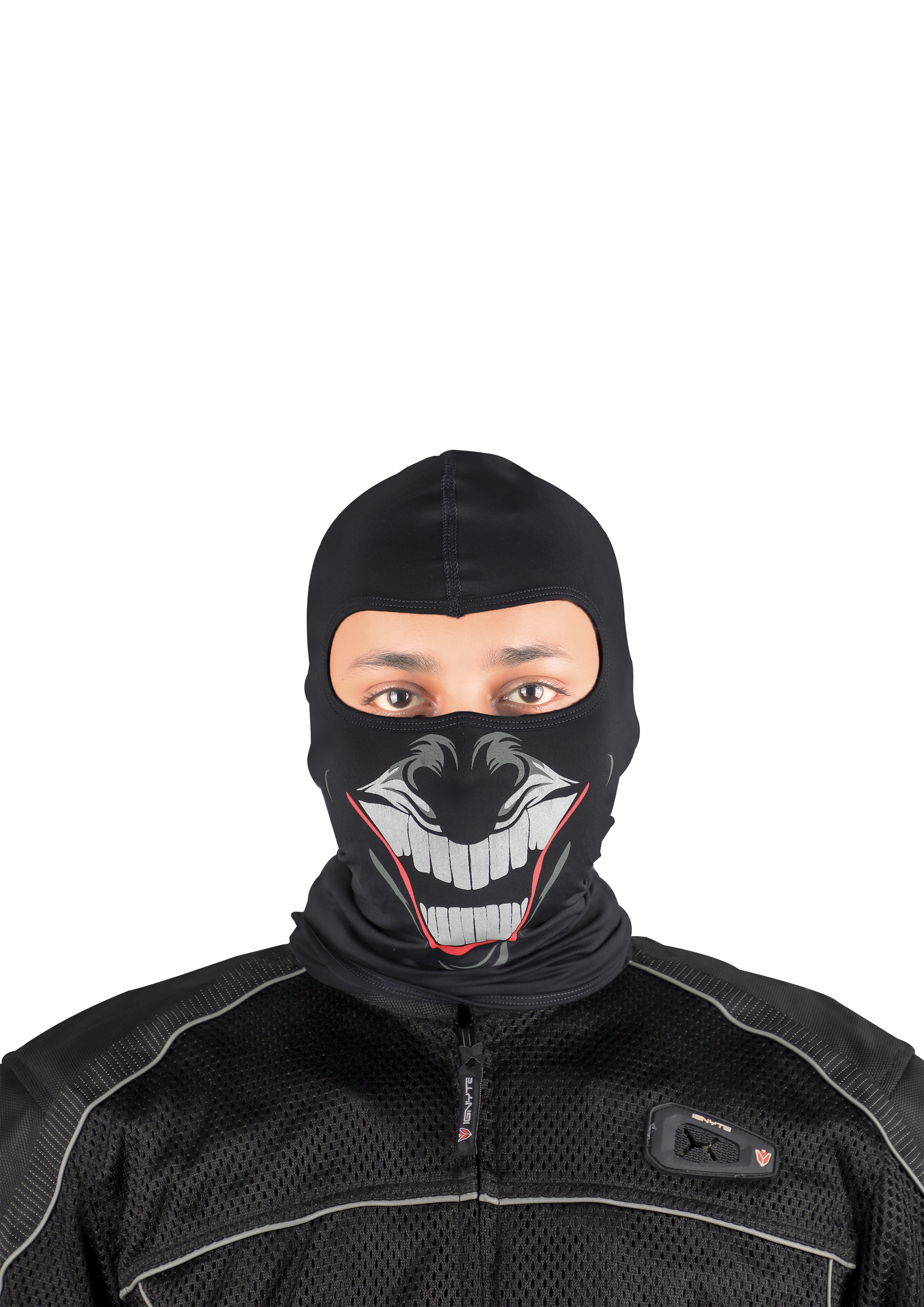 Steelbird Soft Lycra Balaclava Most Suitable For Motorcycling, Running, Sports, Head And Face Cover (Clown Black)